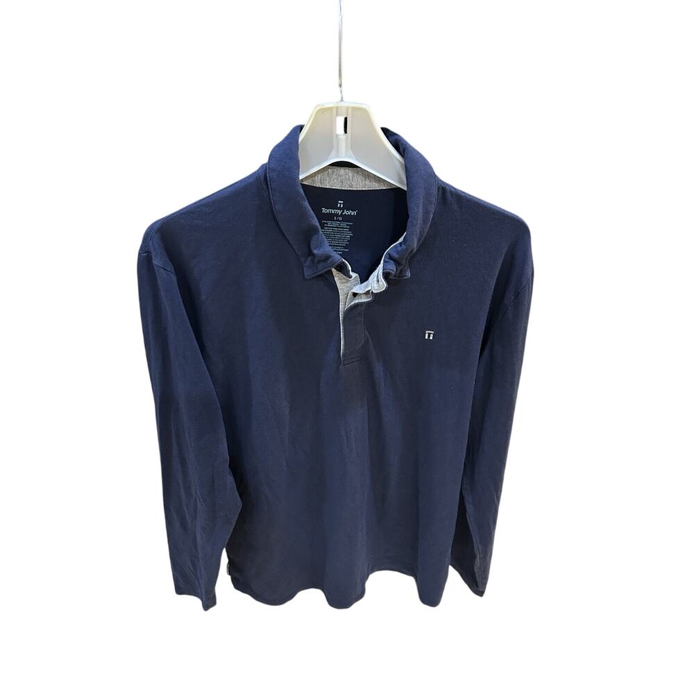 Tommy John 1/4 Button down Men's Large Blue Long Sleeve Pullover